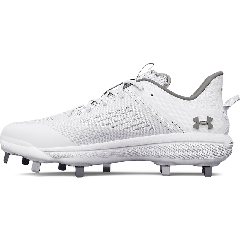 Men's Under Armour Yard Low MT Baseball Cleats - 100 - WHITE/BLACK