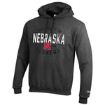 Men's/Women's Nebraska Huskers Badge Powerblend Hoodie - 990 - GRANITE