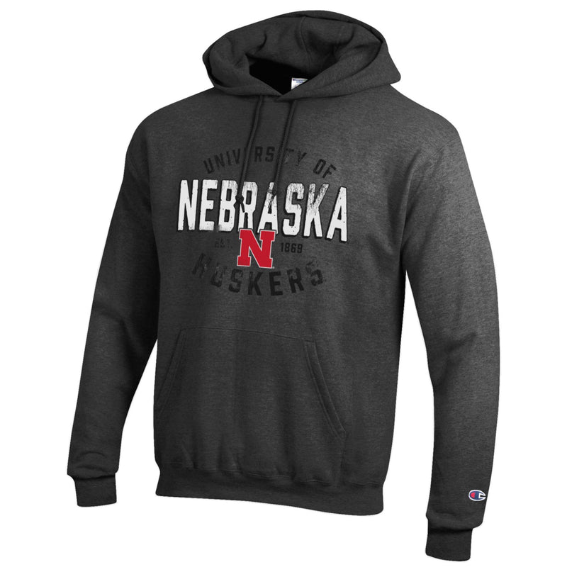 Men's/Women's Nebraska Huskers Badge Powerblend Hoodie - 990 - GRANITE