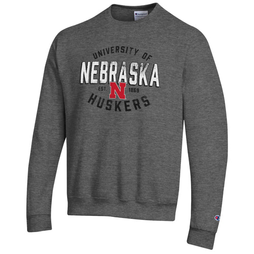 Men's/Women's Nebraska Huskers Badge Powerblend Sweatshirt - 990 - GRANITE