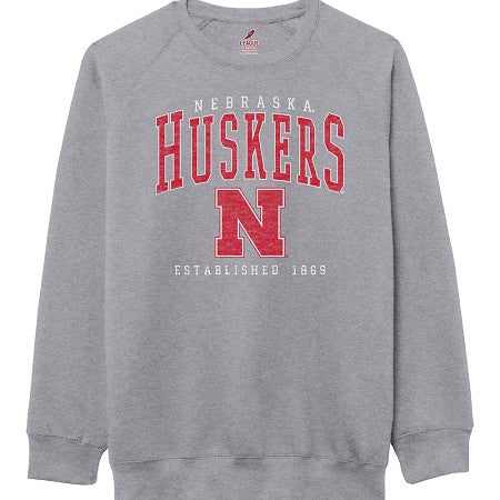Men's/Women's Nebraska Huskers Block Essential Sweatshirt - HTHRGREY