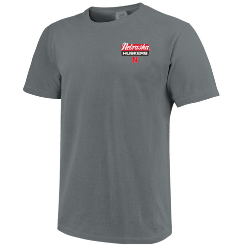 Men's/Women's Nebraska Huskers Cornfield Stadium Comfort Colors T-Shirt - GRANITE