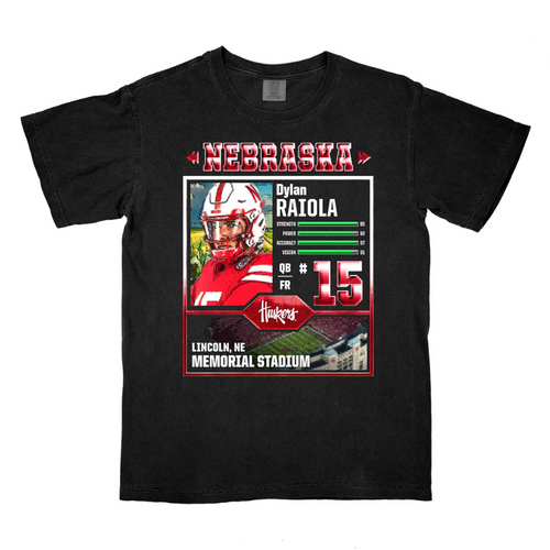Men's/Women's Nebraska Huskers Dylan Raiola Video Game T-Shirt - BLACK