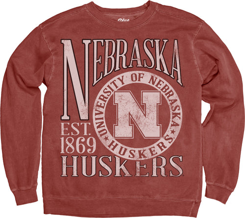 Men's/Women's Nebraska Huskers First Dibs Soft Dyed Sweatshirt - RED