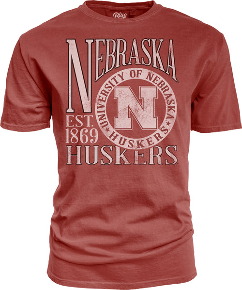 Men's/Women's Nebraska Huskers First Dibs Soft Dyed T-Shirt - RED
