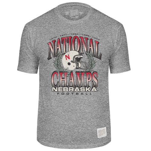 Men's/Women's Nebraska Huskers Football National Champs Tri-blend T-Shirt - STG