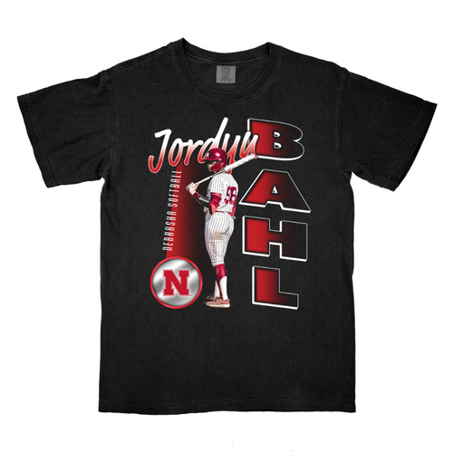 Men's/Women's Nebraska Huskers Jordyn Bahl Portrait T-Shirt - BLACK