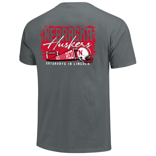 Men's/Women's Nebraska Huskers Memorabilia Saturdays T-Shirt - GRANITE