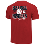 Men's/Women's Nebraska Huskers Volleyball Stack T-Shirt - RED