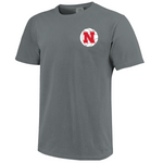 Men's/Women's Nebraska Huskers Volleyball Stripes T-Shirt - GRANITE