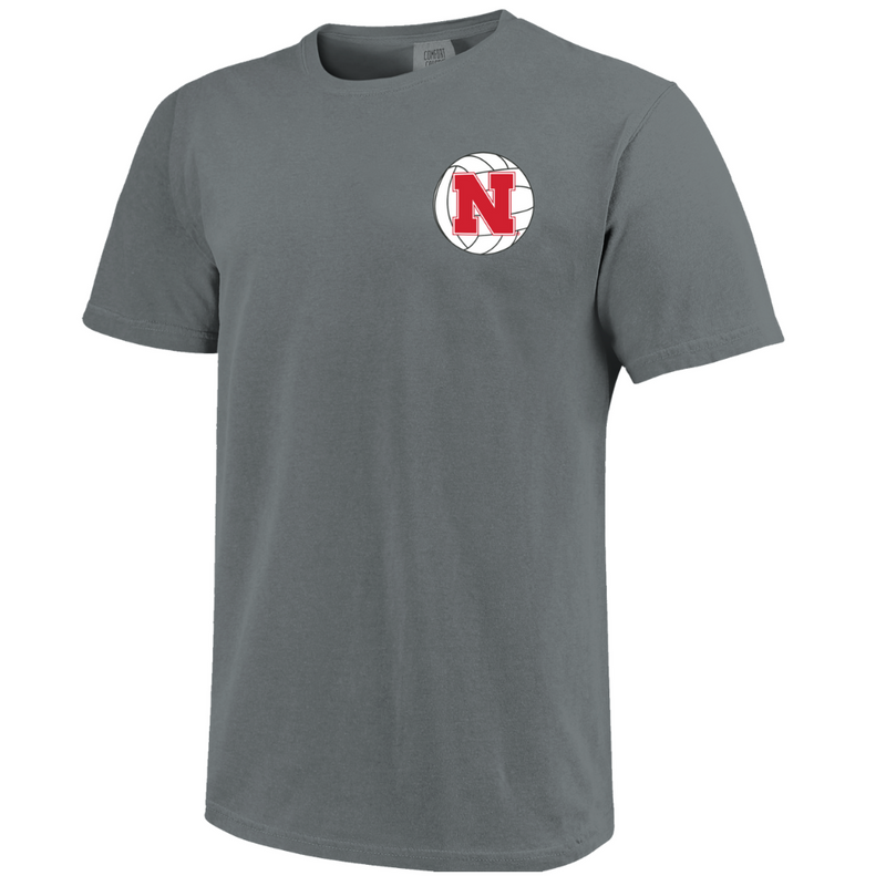 Men's/Women's Nebraska Huskers Volleyball Stripes T-Shirt - GRANITE