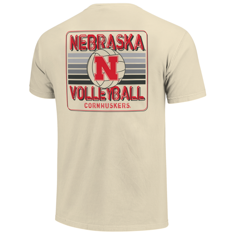 Men's/Women's Nebraska Huskers Volleyball Stripes T-Shirt - IVORY