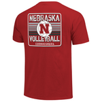 Men's/Women's Nebraska Huskers Volleyball Stripes T-Shirt - RED