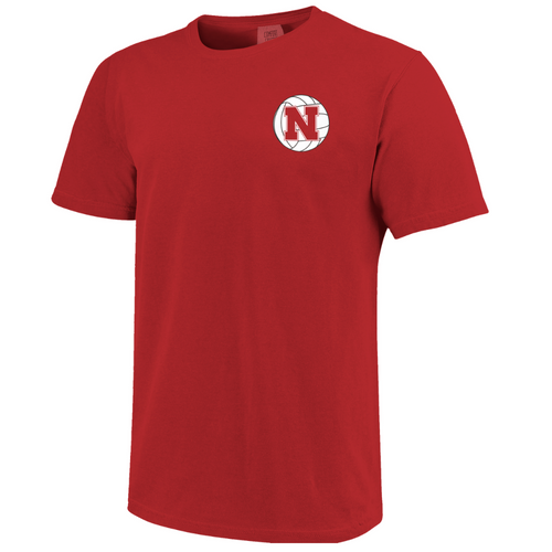 Men's/Women's Nebraska Huskers Volleyball Stripes T-Shirt - RED