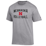 Men's/Women's Nebraska Huskers Volleyball T-Shirt - 950 - GREY