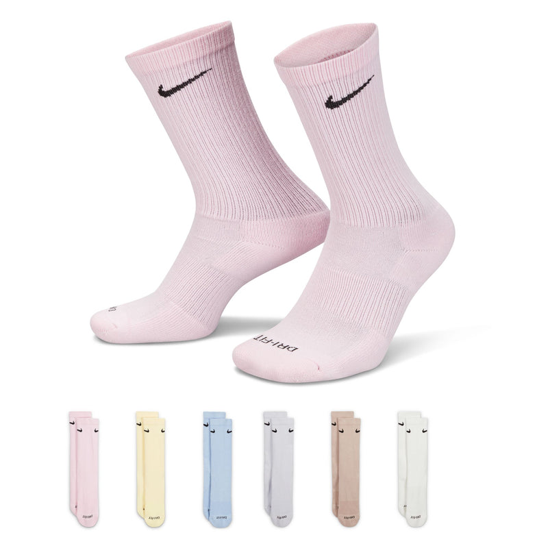 Men's/Women's Nike Everyday Cushion Crew Sock 6-Pack - 906 PINK