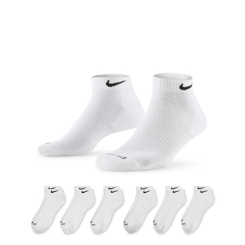 Men's/Women's Nike Everyday Plus Cushioned Low 6-Pack Socks - 100 - WHITE