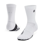 Men's/Women's Under Armour Curry ArmourDry Playmaker Mid-Crew Socks - 102 - WHITE