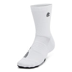 Men's/Women's Under Armour Curry ArmourDry Playmaker Mid-Crew Socks - 102 - WHITE