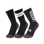 Men's/Women's Under Armour Performance Tech Crew Socks 3-Pack - 002 - BLACK