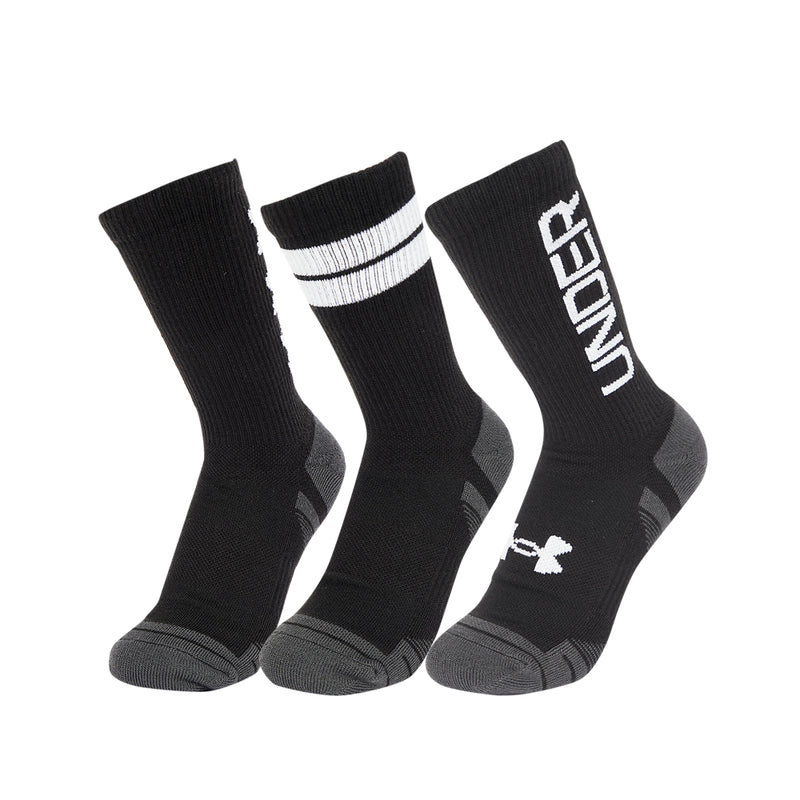 Men's/Women's Under Armour Performance Tech Crew Socks 3-Pack - 002 - BLACK