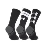 Men's/Women's Under Armour Performance Tech Crew Socks 3-Pack - 002 - BLACK