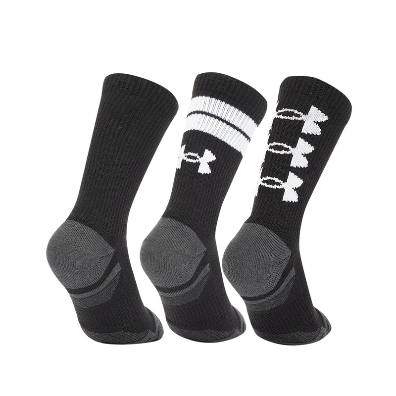 Men's/Women's Under Armour Performance Tech Crew Socks 3-Pack - 002 - BLACK