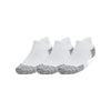 Men's/Women's Under Armour Run Cushion Tab Sock 3-Pack - 100 - WHITE