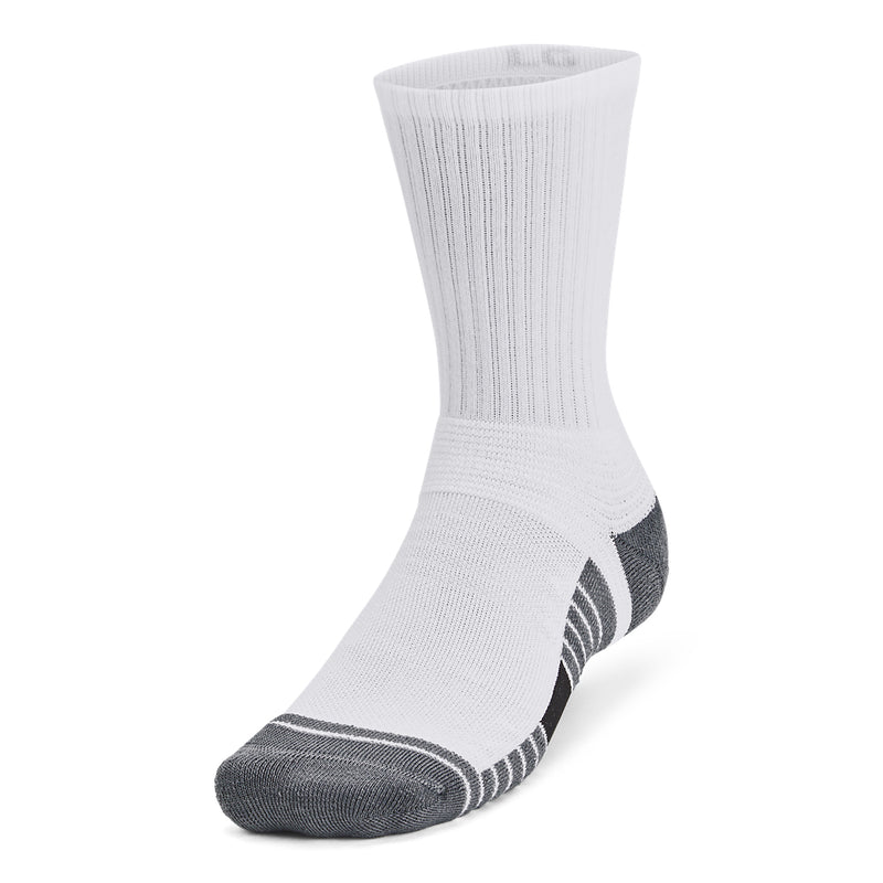 Men's/Women's Under Armour Team Crew Sock - 100 - WHITE
