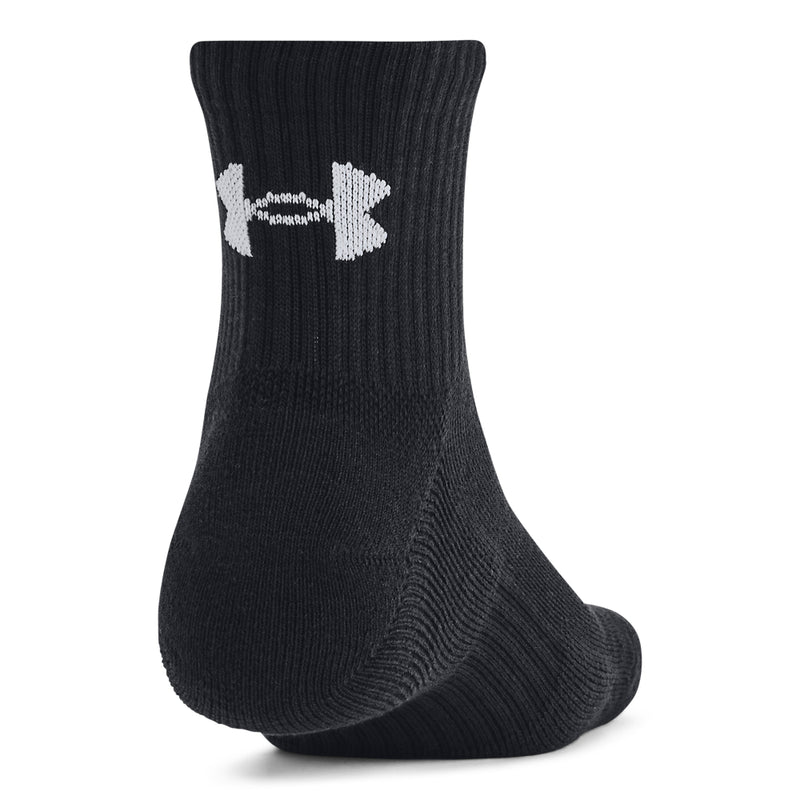 Men's/Women's Under Armour Tech Cotton Quarter Socks 6-Pack - 001 - BLACK