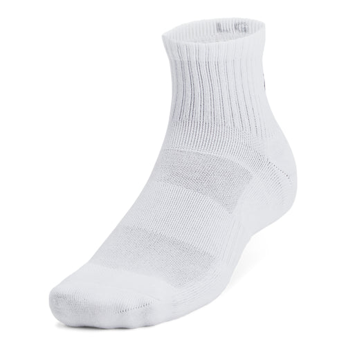 Men's/Women's Under Armour Tech Cotton Quarter Socks 6-Pack - 100 - WHITE