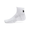 Men's/Women's Under Armour Tech Cotton Quarter Socks 6-Pack - 100 - WHITE