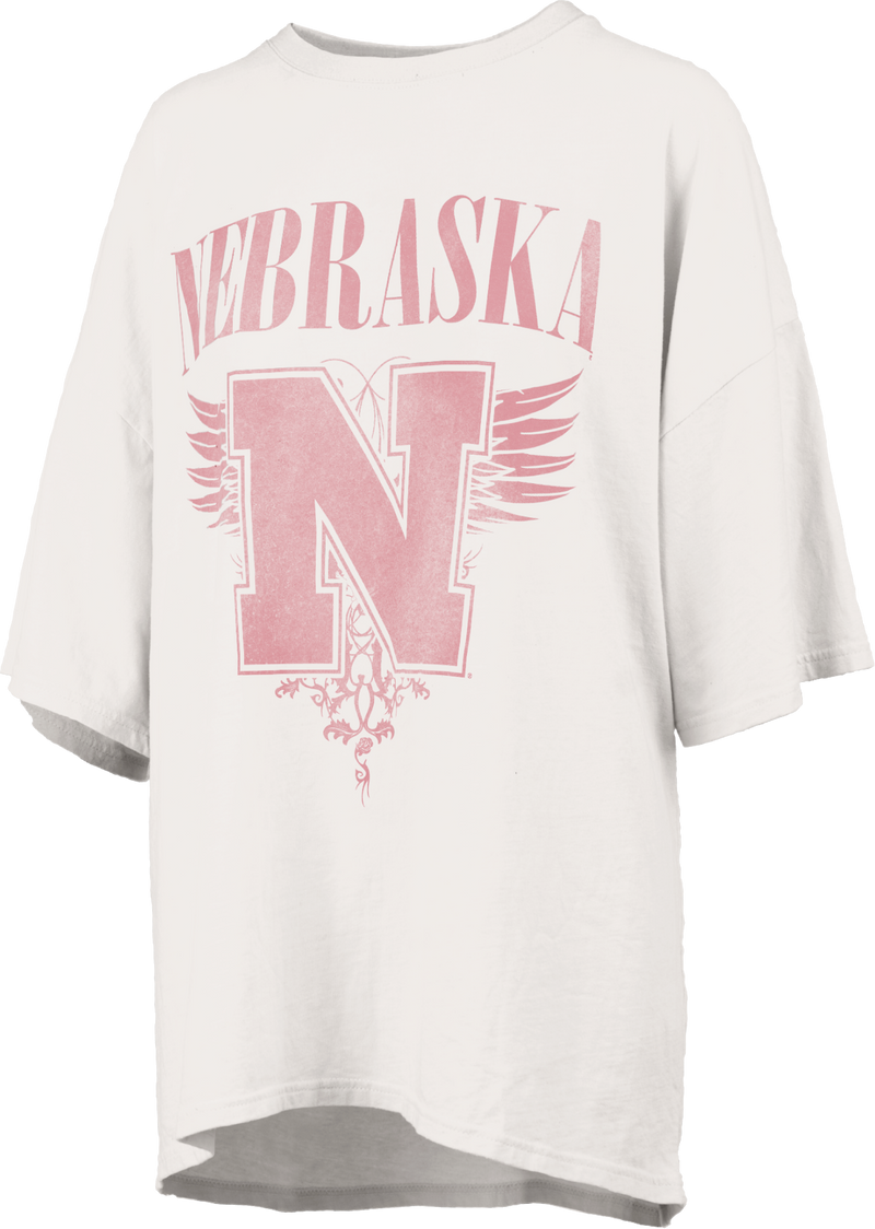 Women's Nebraska Huskers Davidson Rock-N-Roll Oversized T-Shirt