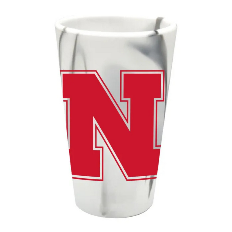 Nebraska Huskers 16oz Marble Silicone Pint Glass - MARBLE