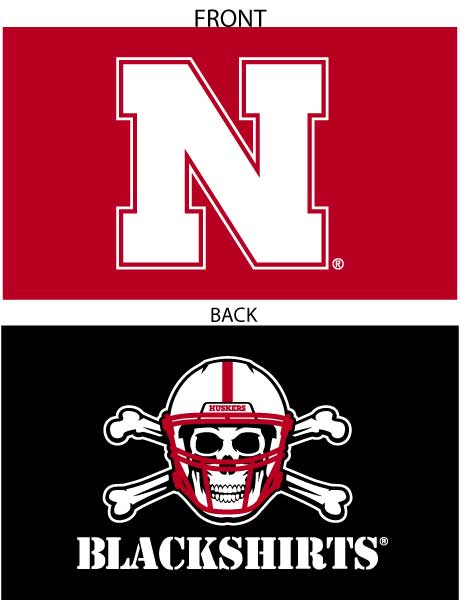 Nebraska Huskers 2-Sided N/Blackshirts 3'x5' Flag - BLACK