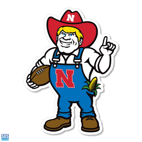 Nebraska Huskers 3" Football Herbie Vinyl Decal - NEBRASKA