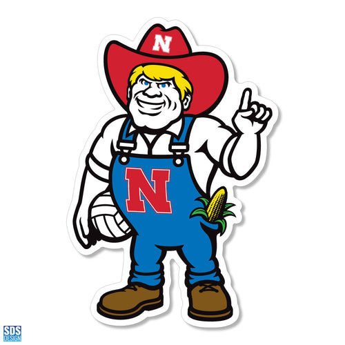 Nebraska Huskers 3" Volleyball Herbie Vinyl Decal - NEBRASKA