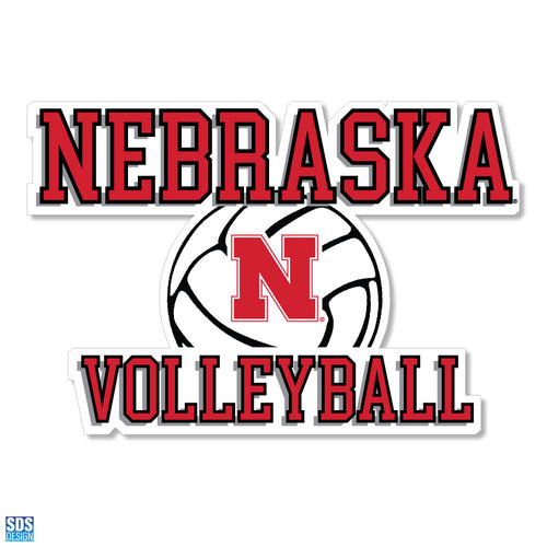 Nebraska Huskers 3" Volleyball Vinyl Decal - NEBRASKA