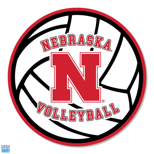 Nebraska Huskers 3" Volleyball Vinyl Sticker - NEBRASKA