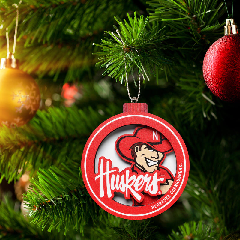 Nebraska Huskers 3D Logo Ornament - NEBRASKA