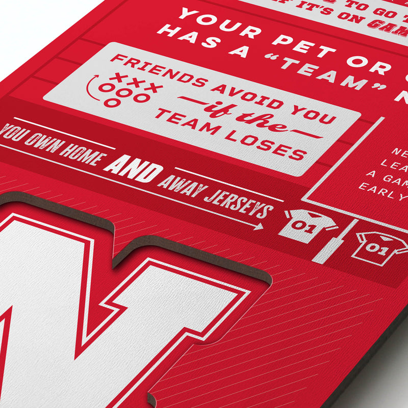 Nebraska Huskers 3D Top 10 Reasons Wall Sign - NEBRASKA