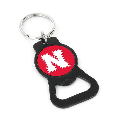 Nebraska Huskers Black Bottleopener Keychain - NEBRASKA