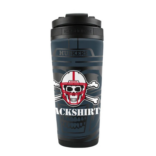 Nebraska Huskers Blackshirt 4D Stainless Steel Ice Shaker 26oz - BLACKSHIRTS