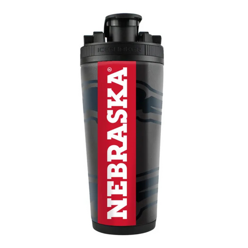 Nebraska Huskers Blackshirt 4D Stainless Steel Ice Shaker 26oz - BLACKSHIRTS