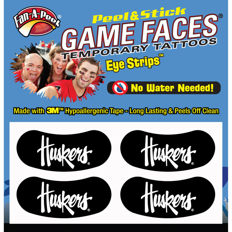 Nebraska Huskers Eye Strips Temporary Tattoos - HUSKERS