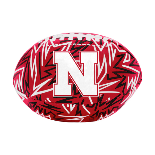 Nebraska Huskers Graffiti Plush Football - NEBRASKA