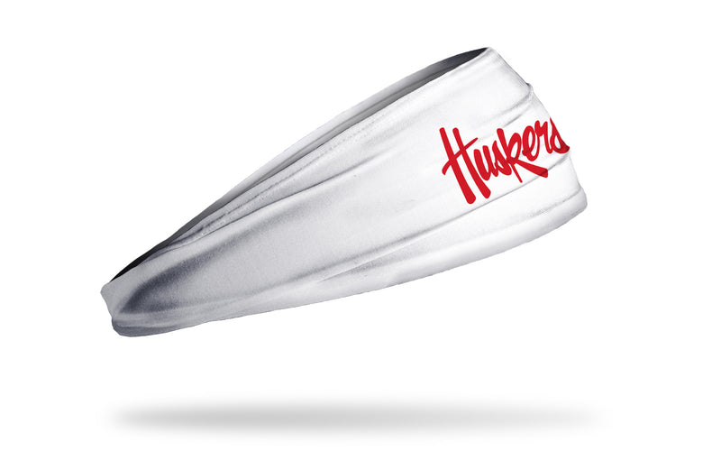 Nebraska Huskers Junk Script Husker Headband - WHITE