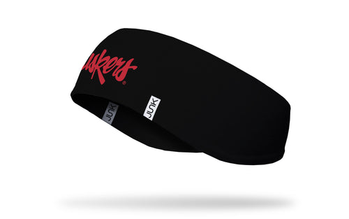 Nebraska Huskers Junk Script Logo Ear Warmer - BLACK