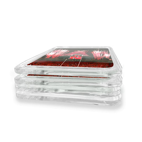 Nebraska Huskers Memorial Stadium Acrylic Coaster 4-Pack - NEBRASKA