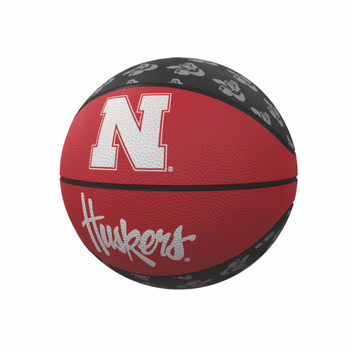 Nebraska Huskers Repeating Logo Mini Basketball - NEBRASKA